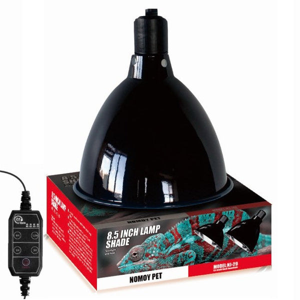 Reptile 8.5 Inch Bright Black High Deep Dome Lamp Shade